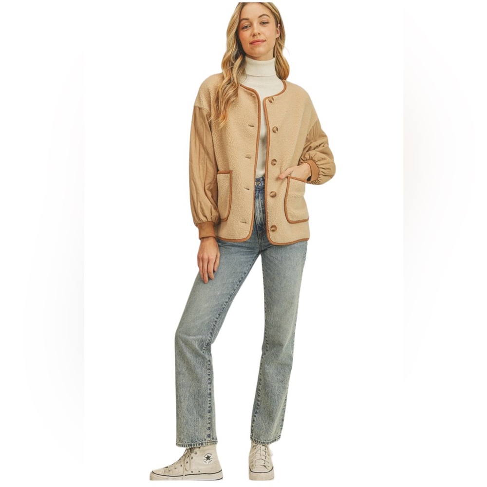 Paper Crane Quilted Sleeves Jacket NWT